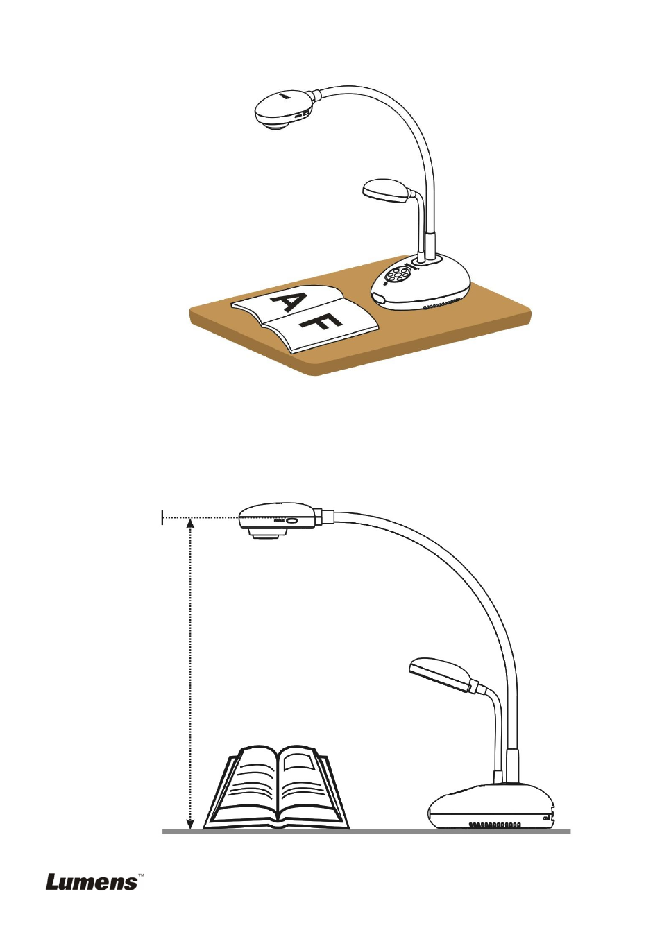 Positioning the presenter and document, Correct usage, 1 positioning the presenter and document | 2 correct usage | Lumens Technology DC166 User Manual | Page 10 / 36