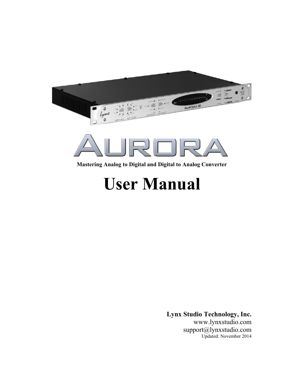 Lynx Studio Aurora 16 User Manual | 32 pages