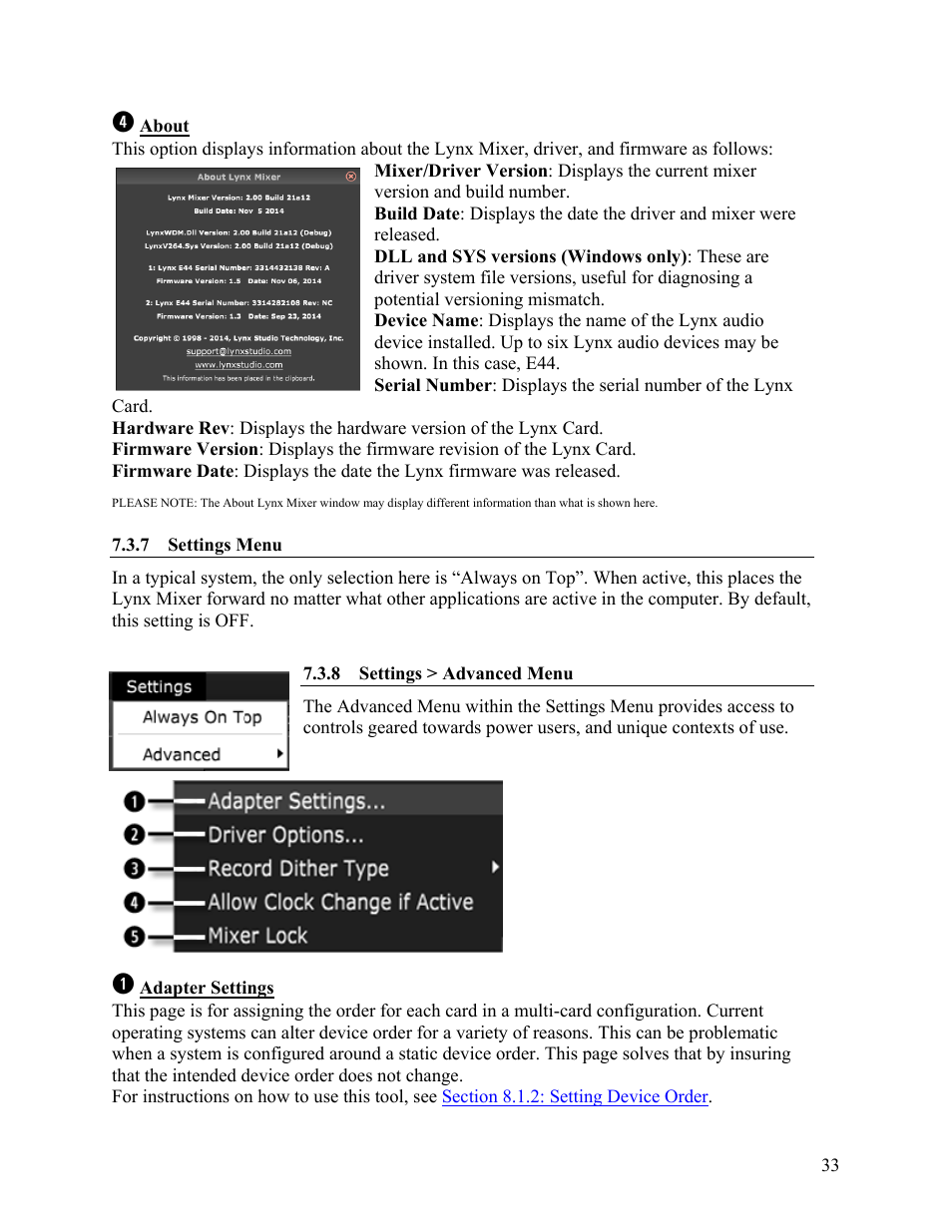Lynx Studio E44 User Manual | Page 33 / 56