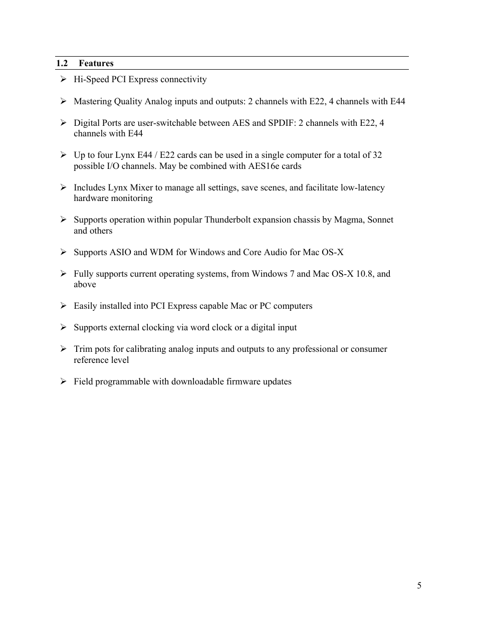 Lynx Studio E44 User Manual | Page 5 / 56