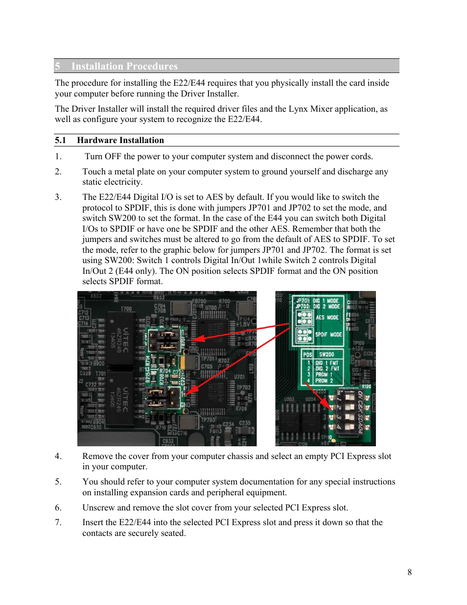 Lynx Studio E44 User Manual | Page 8 / 56
