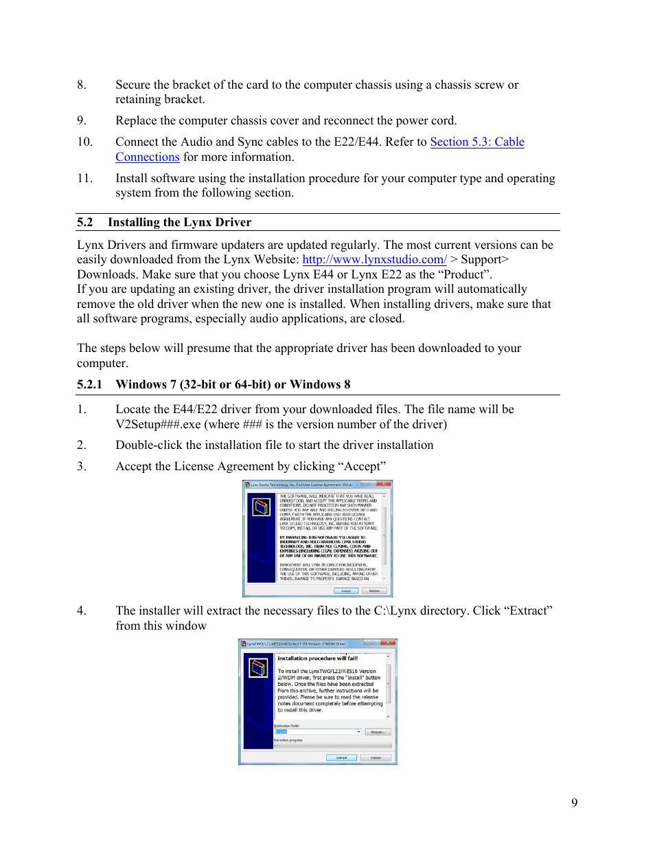 Lynx Studio E44 User Manual | Page 9 / 56