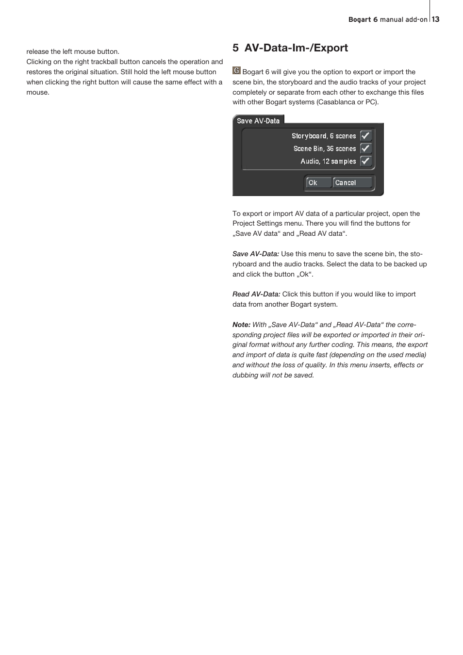 5 av-data-im-/export | MacroSystem Bogart V6 Addition to the manual V5 for Casablanca User Manual | Page 13 / 16