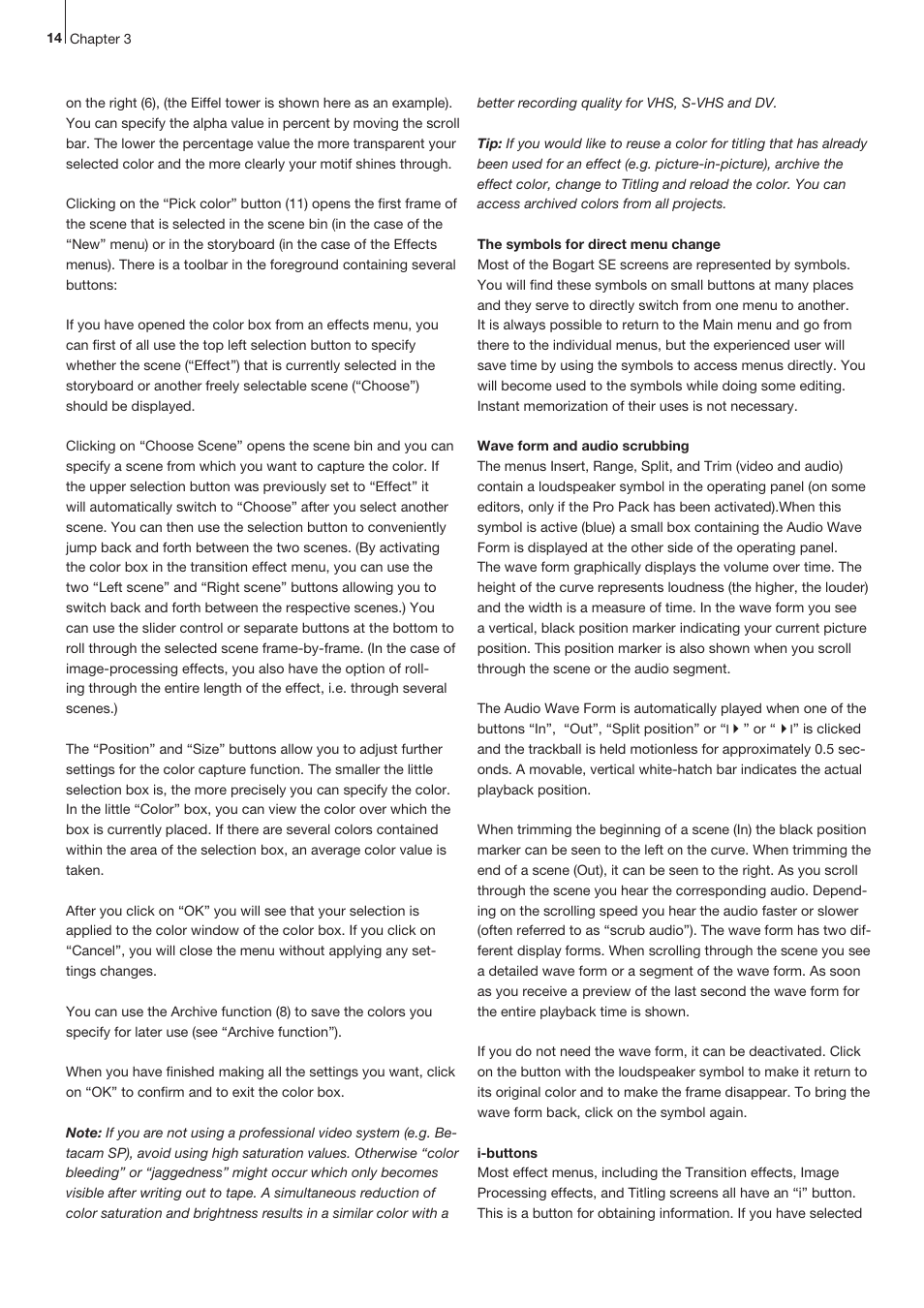 MacroSystem Bogart SE Ver.4 User manual User Manual | Page 14 / 112