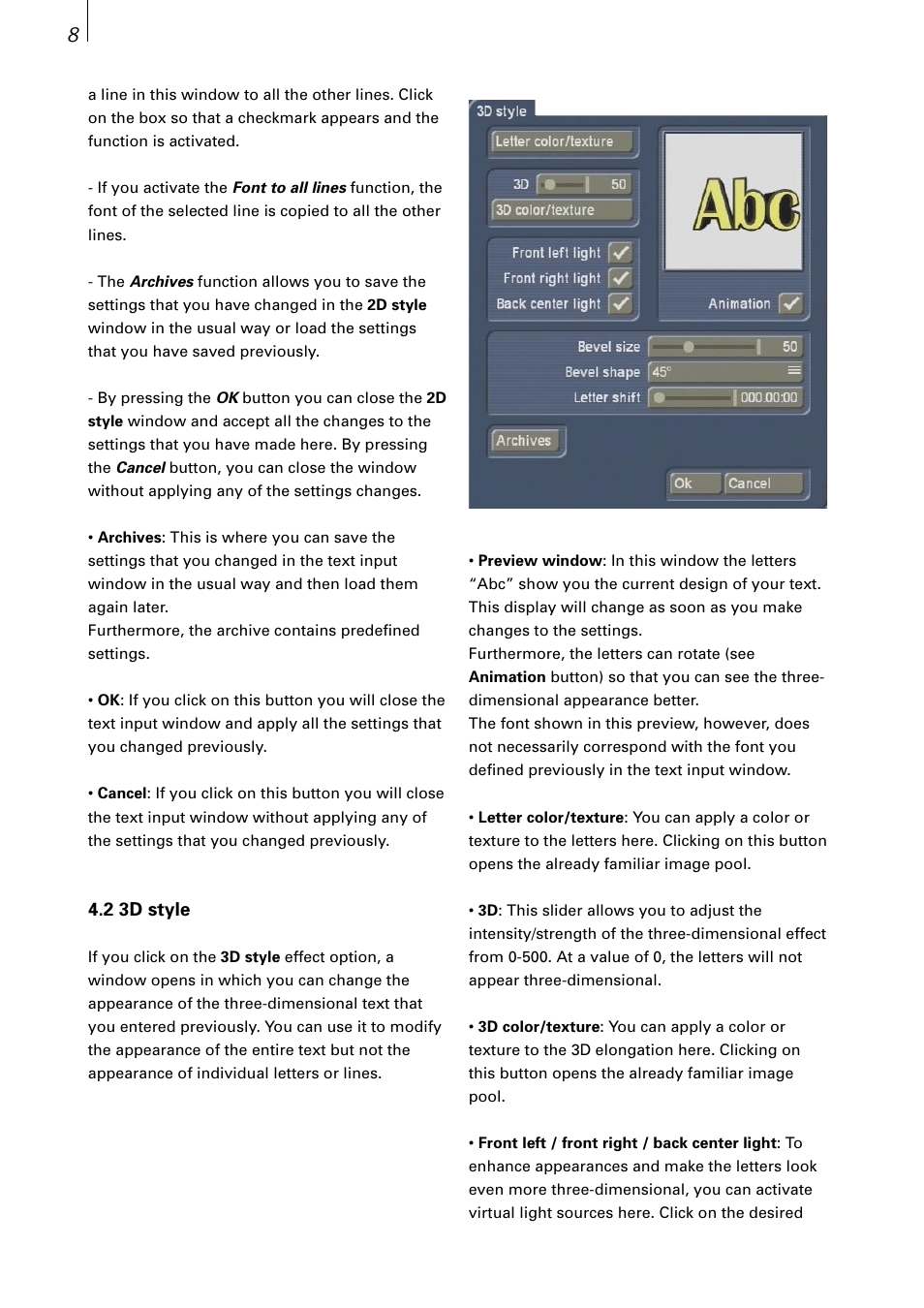 MacroSystem Deluxe-Titler 3D User Manual | Page 8 / 18