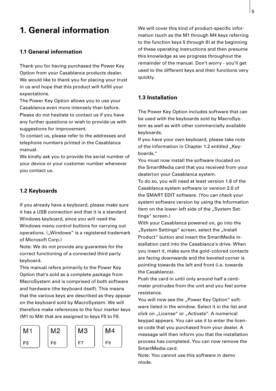 General information | MacroSystem Power Key-Option User Manual | Page 5 / 54