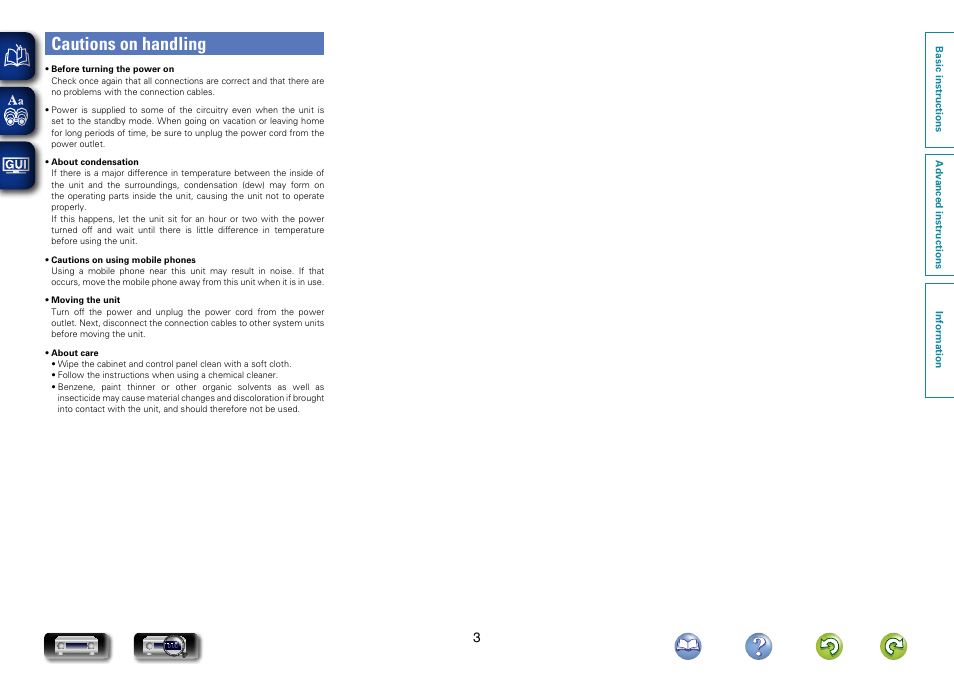Cautions on handling | Marantz NR1504 User Manual | Page 6 / 146