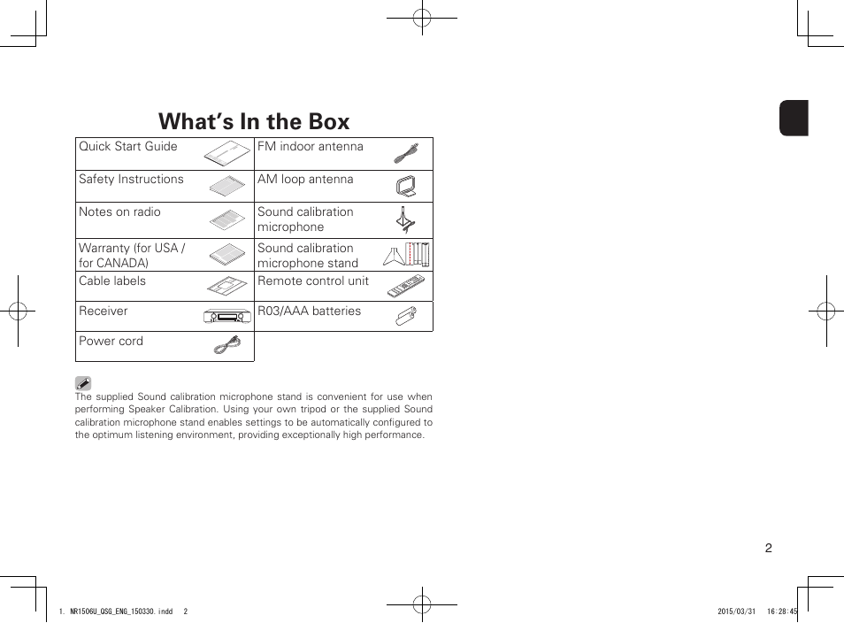 What’s in the box | Marantz NR1506 Quick Start User Manual | Page 3 / 12