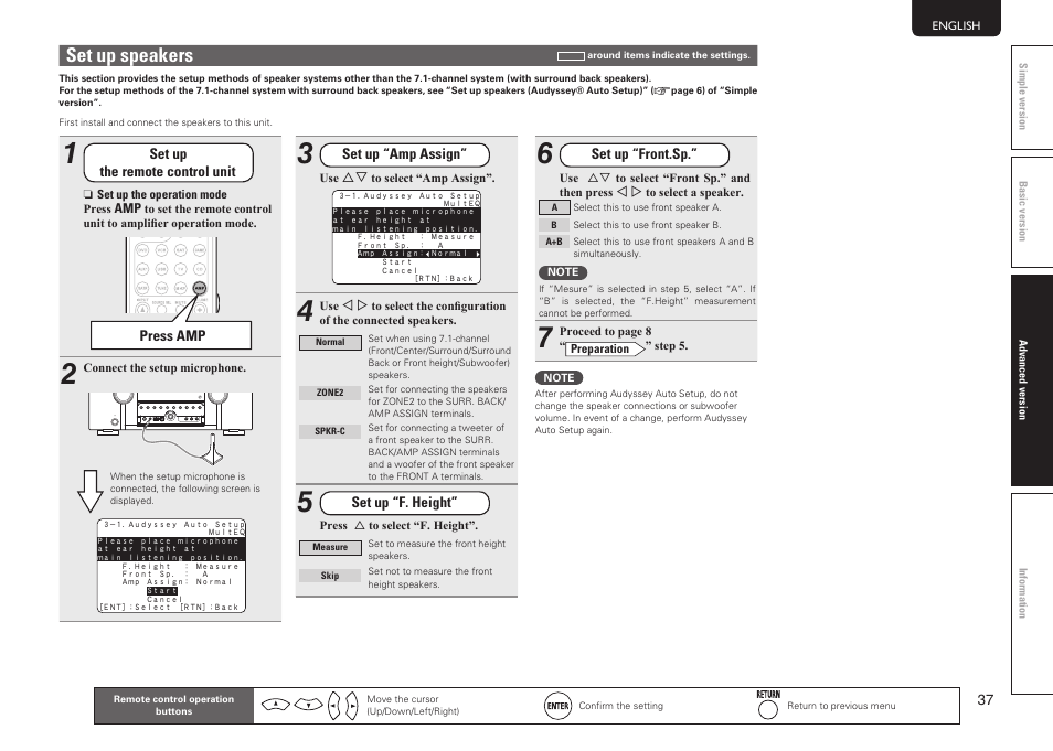 Set up speakers | Marantz SR5005 User Manual | Page 40 / 91