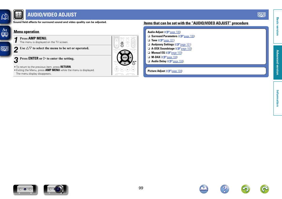 Audio/video adjust | Marantz SR6006 User Manual | Page 102 / 159