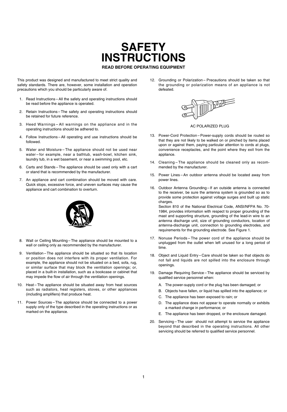 Safety instructions | Marantz ST-17 User Manual | Page 3 / 15