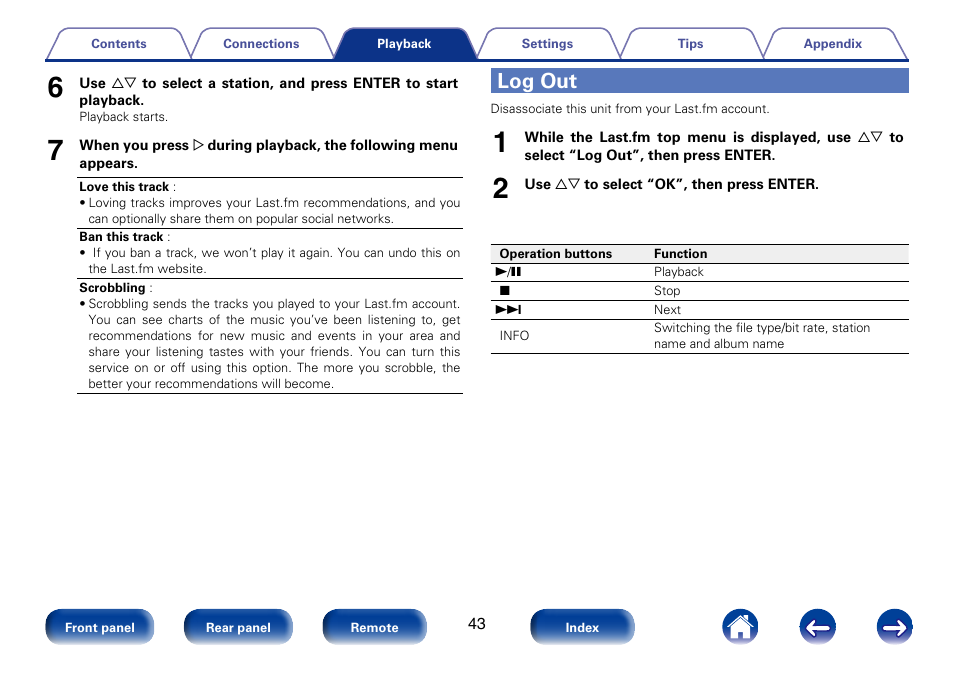 Log out | Marantz M-CR610 User Manual | Page 43 / 132