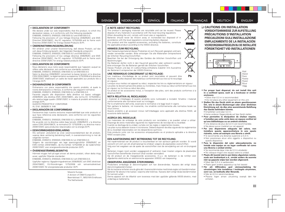 Marantz MCR603 User Manual | Page 5 / 56