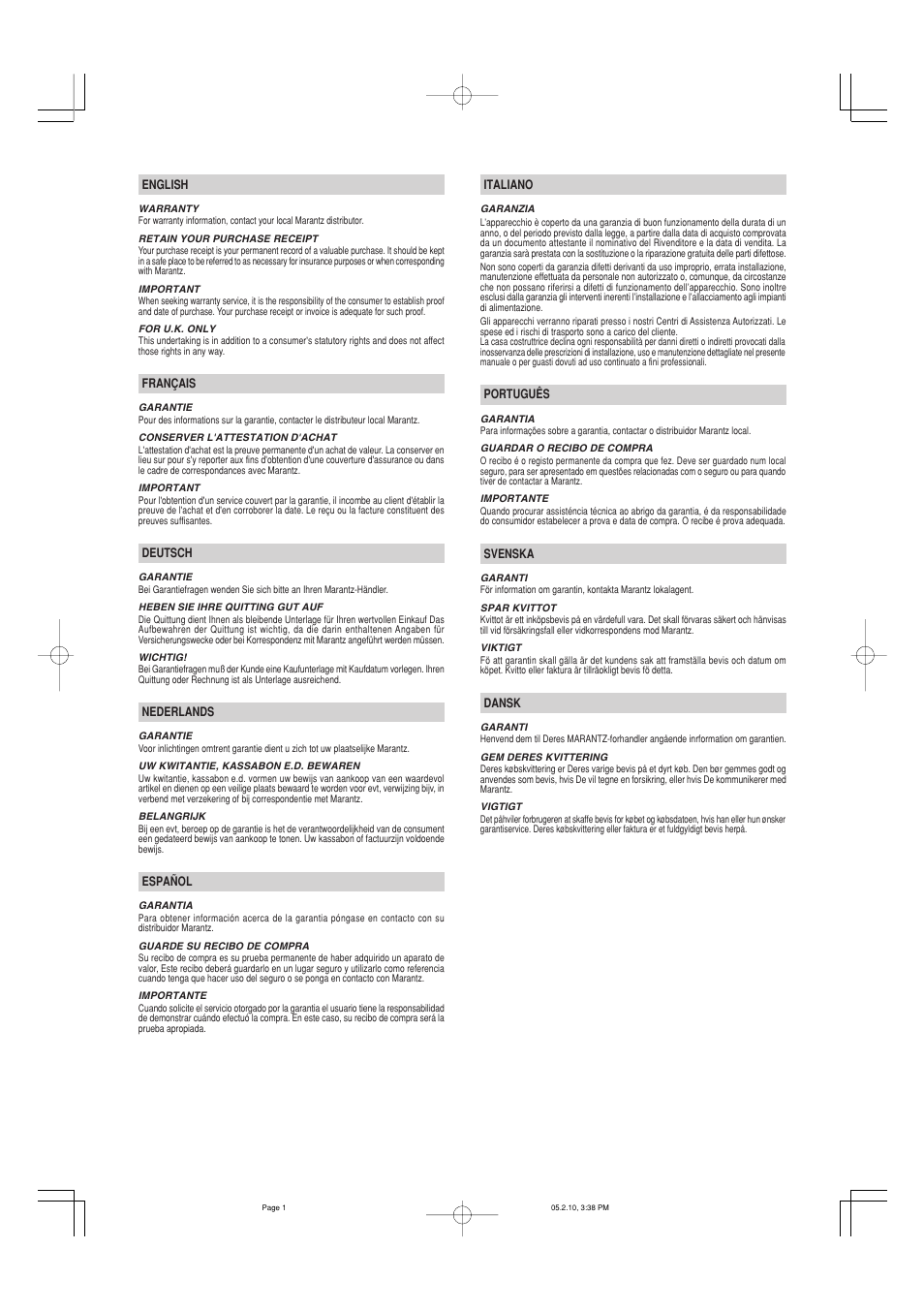 Marantz PM-15S1 User Manual | Page 2 / 29