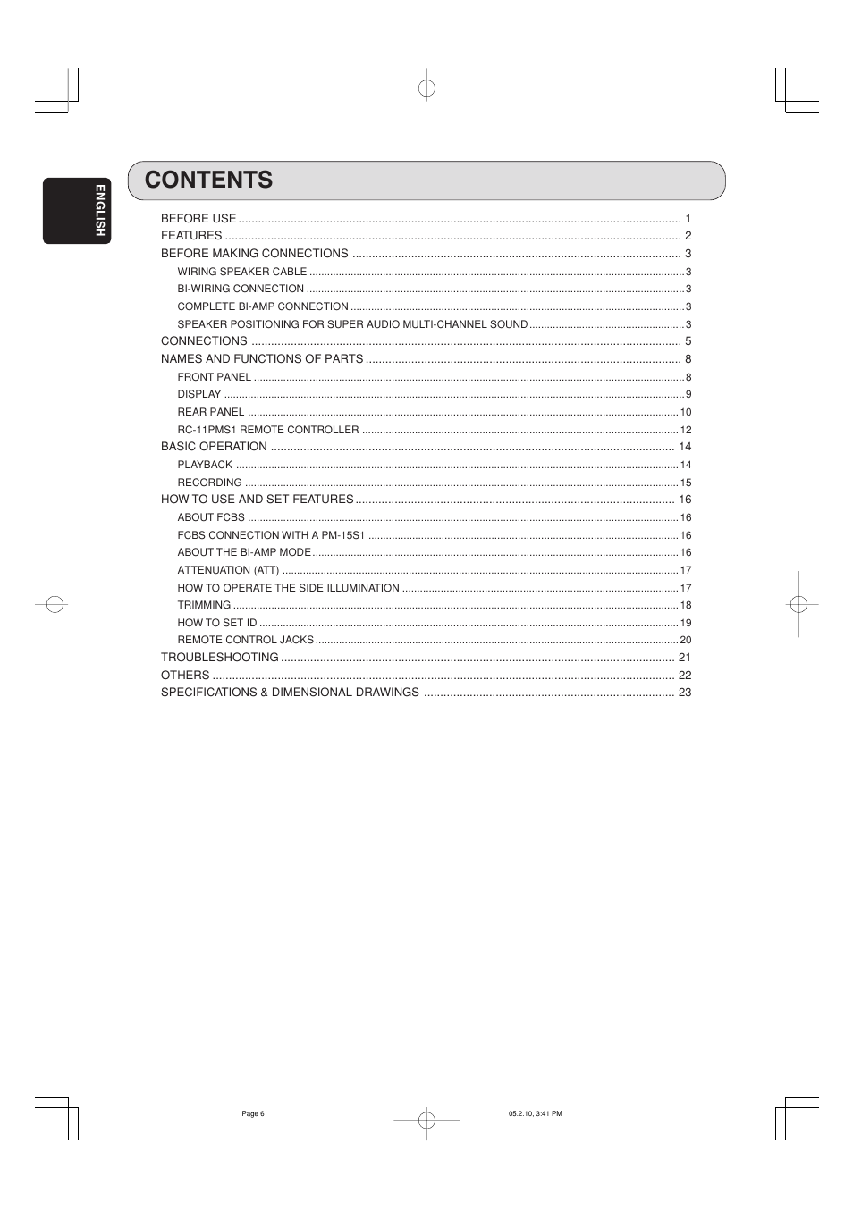 Marantz PM-15S1 User Manual | Page 5 / 29