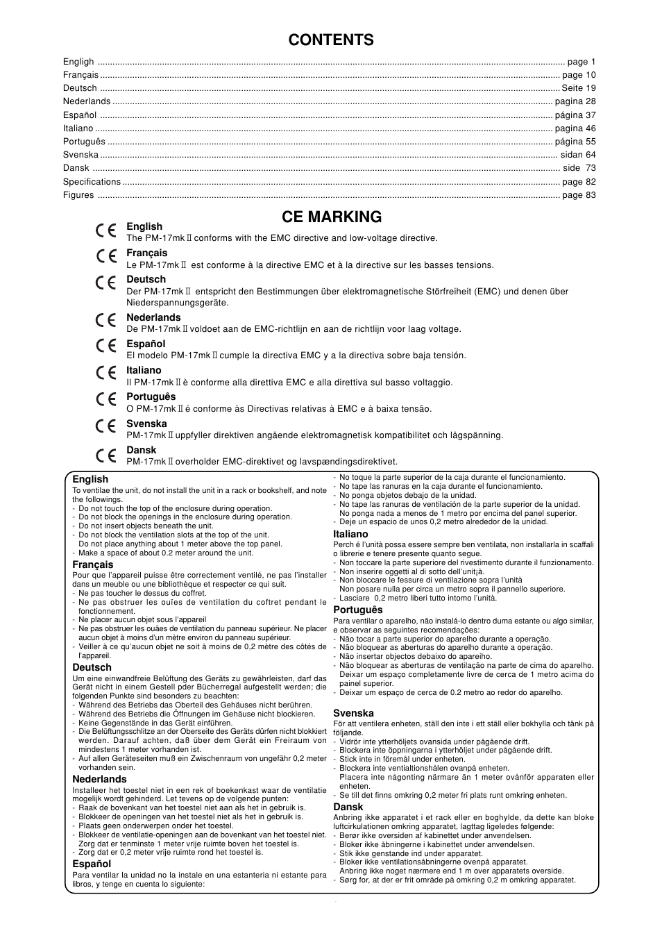 Ce marking contents | Marantz PM-17mkII User Manual | Page 3 / 15