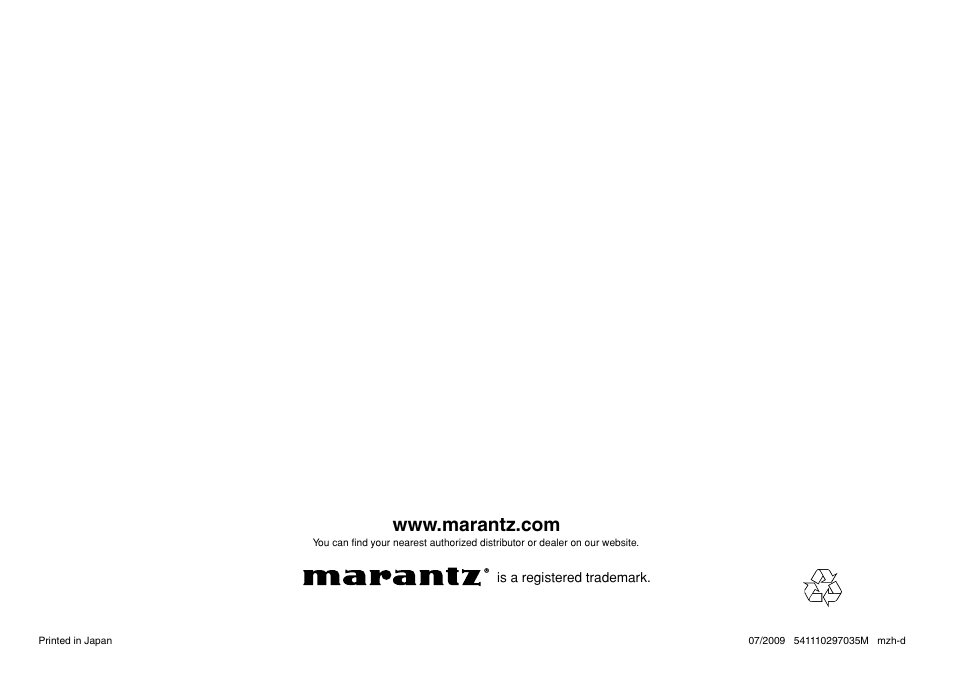 Marantz UD9004 User Manual | Page 73 / 73