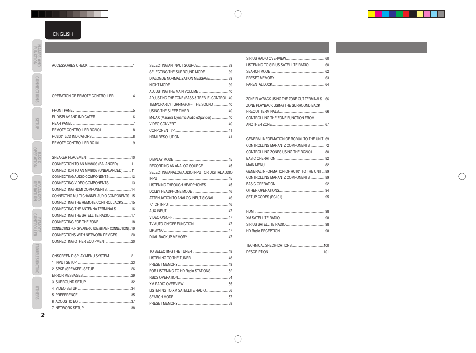 Marantz AV8003 User Manual | Page 5 / 107