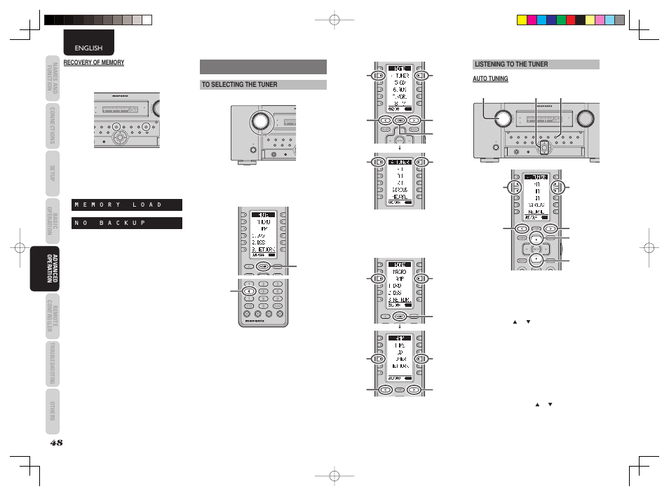 Tuner operation | Marantz AV8003 User Manual | Page 51 / 107