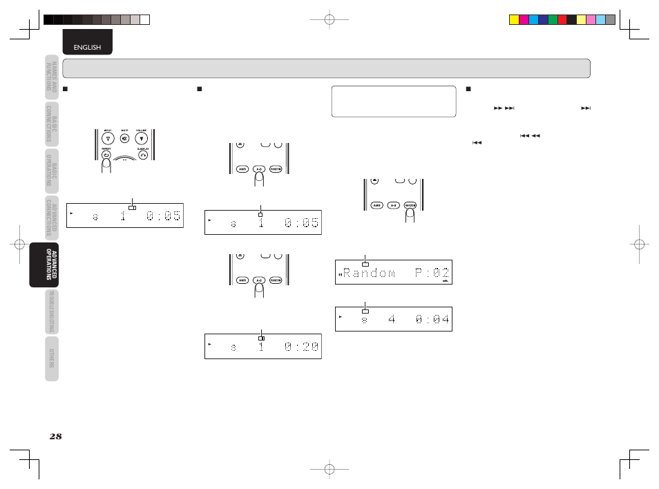 Advanced operations – mp3, wma files, Random play (playing files in a random sequence) | Marantz CD5003 User Manual | Page 31 / 38