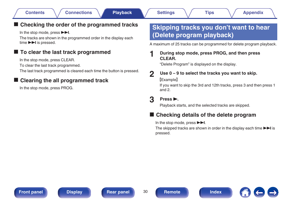 This clears the program registration. (v p. 30) | Marantz CD5005 User Manual | Page 30 / 54