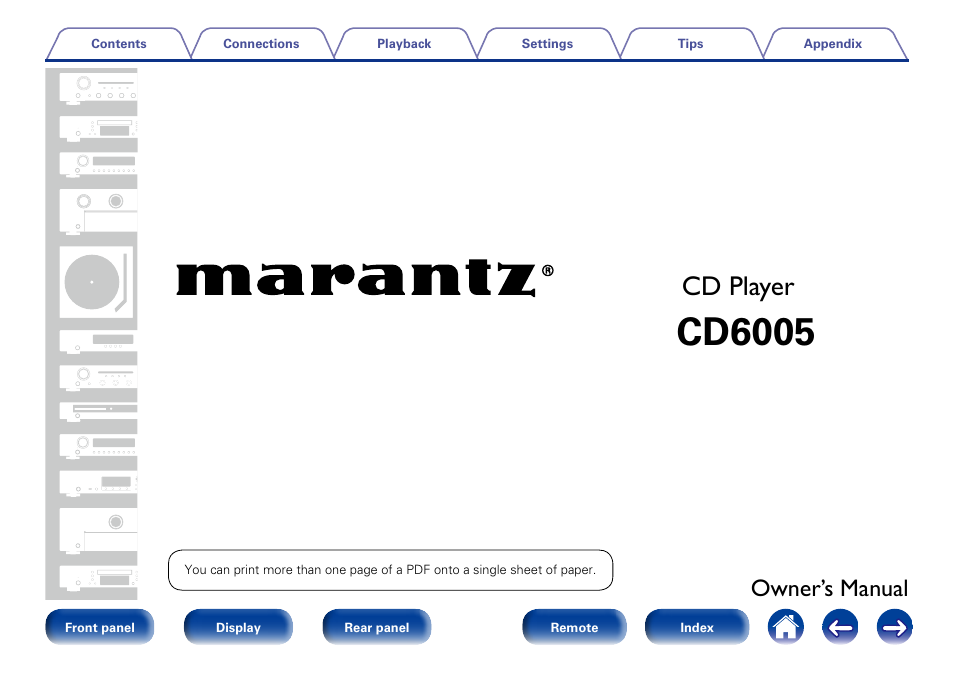 Marantz CD6005 User Manual | 64 pages