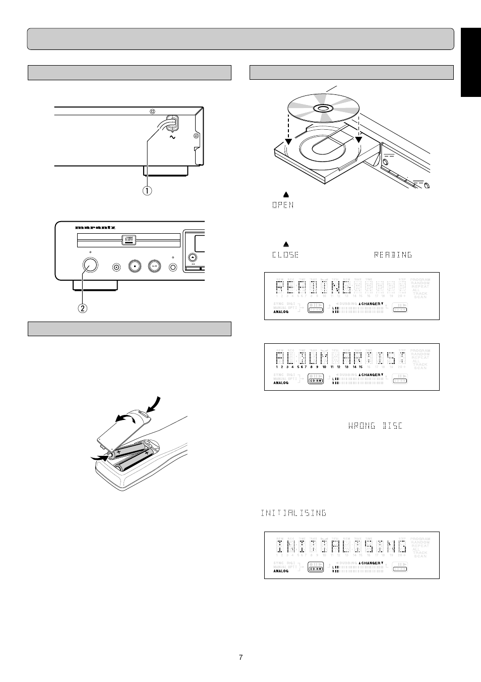 Using the recorder, English, Inserting discs | Switching on and off, Using the remote control | Marantz DR6050 User Manual | Page 12 / 30