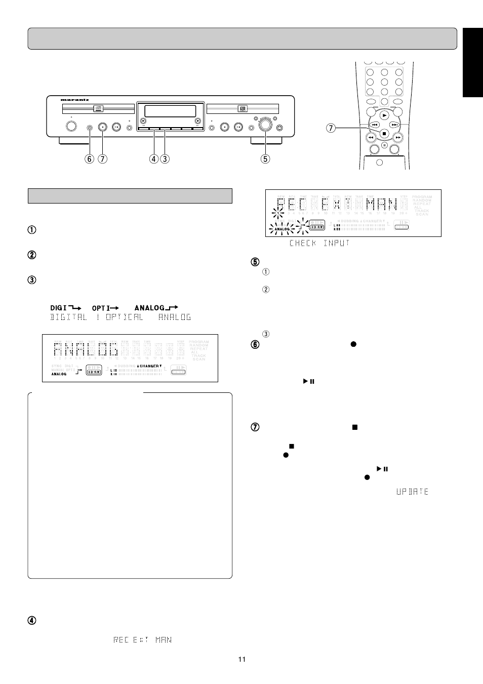 Recording (from external source), English | Marantz DR6050 User Manual | Page 16 / 30