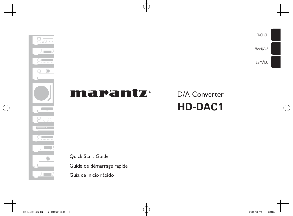 Marantz HD-DAC1 Quick Start User Manual | 16 pages