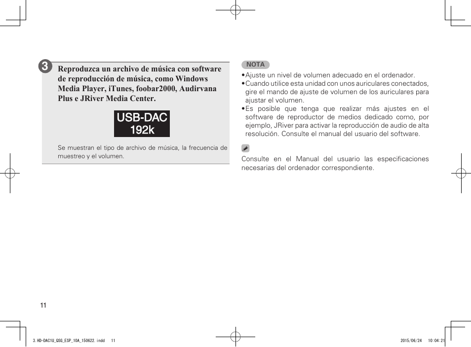 Usb-dac 192k | Marantz HD-DAC1 Quick Start User Manual | Page 12 / 16