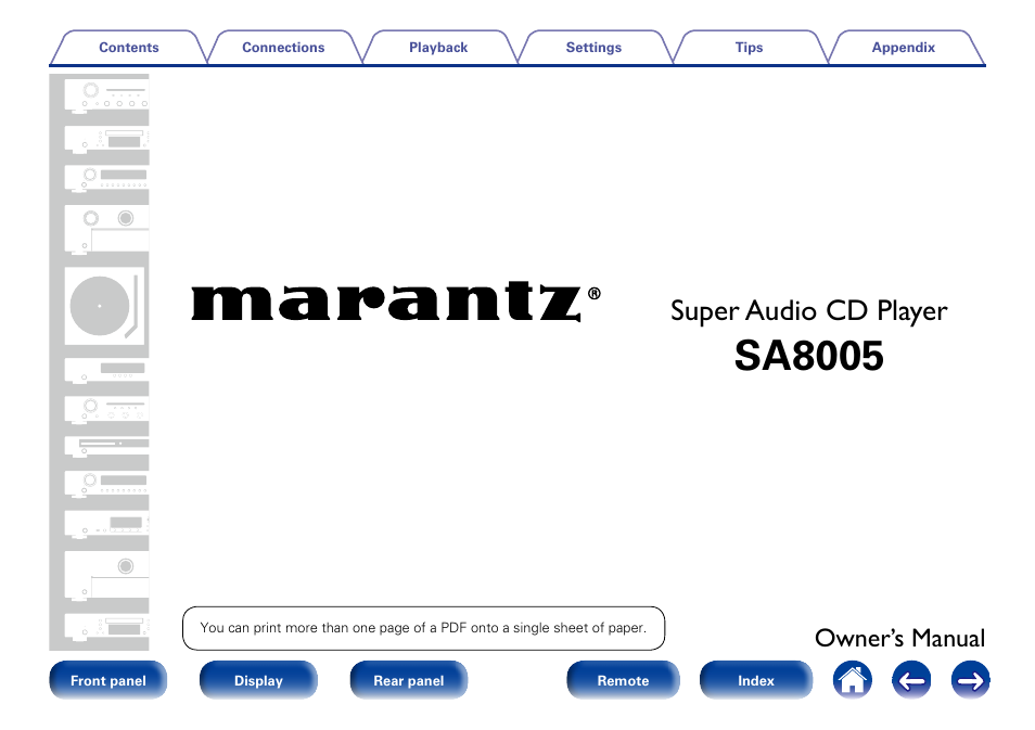 Marantz SA8005 User Manual | 79 pages