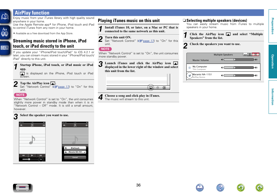 Airplay function | Marantz NA-11S1 User Manual | Page 39 / 65