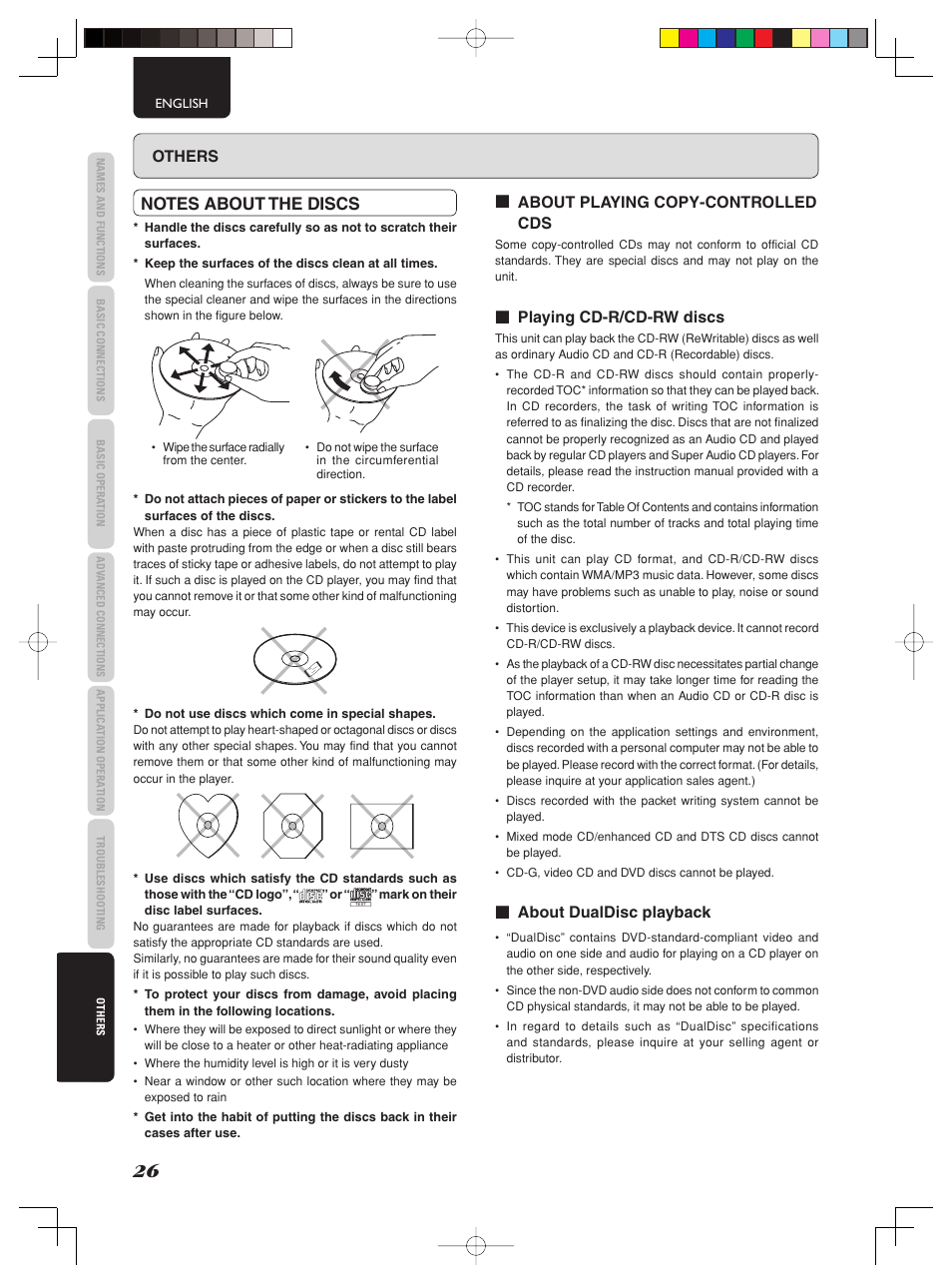 Others, About playing copy-controlled cds, Playing cd-r/cd-rw discs | About dualdisc playback | Marantz SA-KI PEARL User Manual | Page 32 / 35