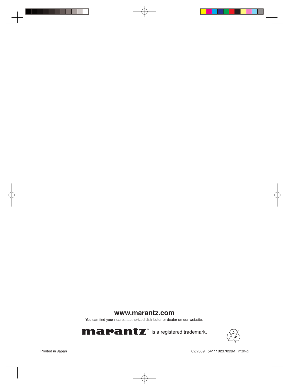 Is a registered trademark | Marantz SA-KI PEARL User Manual | Page 35 / 35