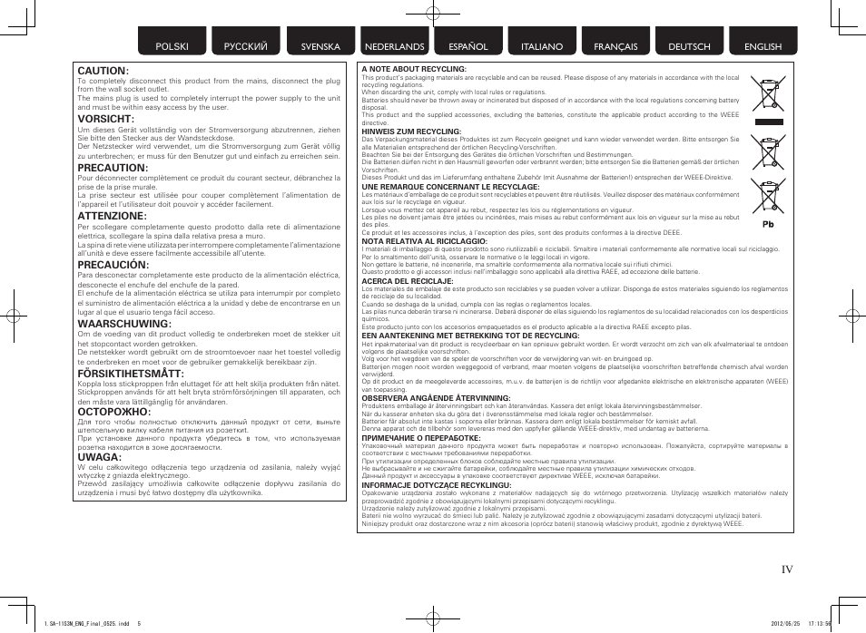 Marantz SA11S3N User Manual | Page 5 / 38