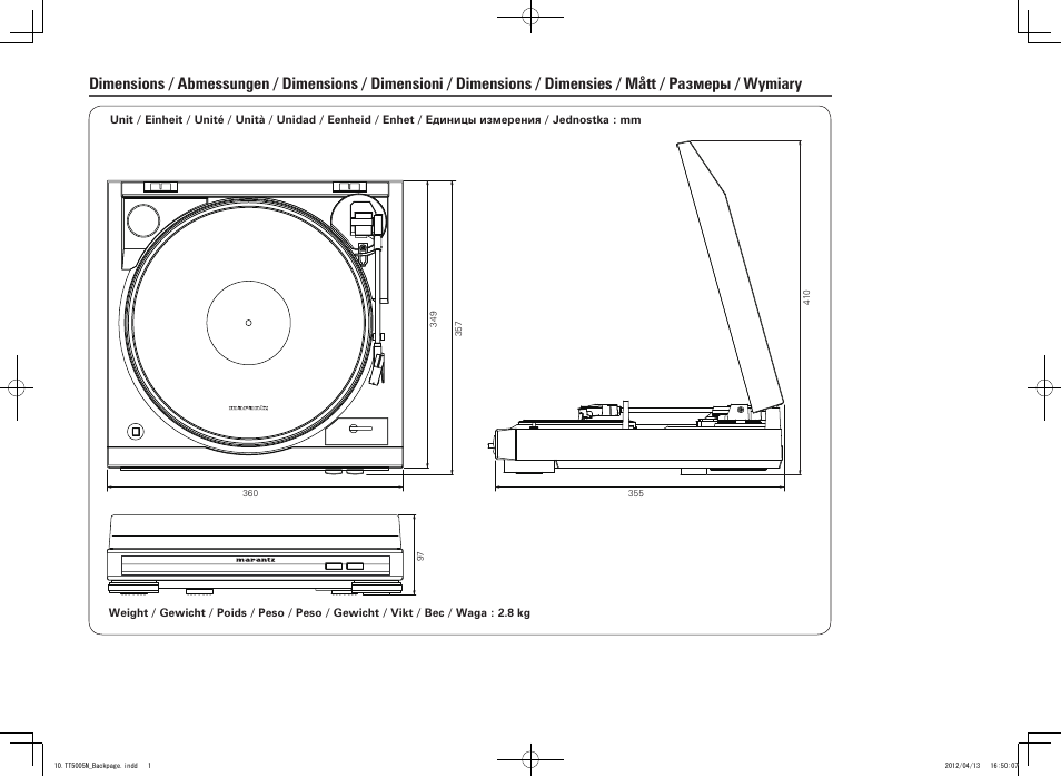 Marantz TT5005N User Manual | Page 11 / 12