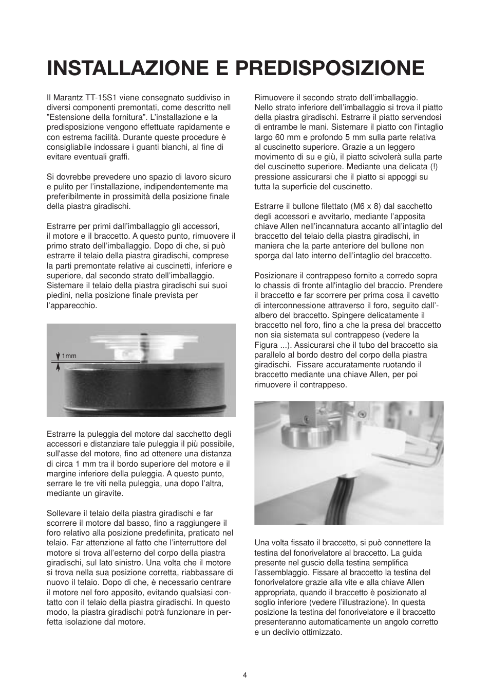 Installazione e predisposizione | Marantz TT15S1N User Manual | Page 30 / 39