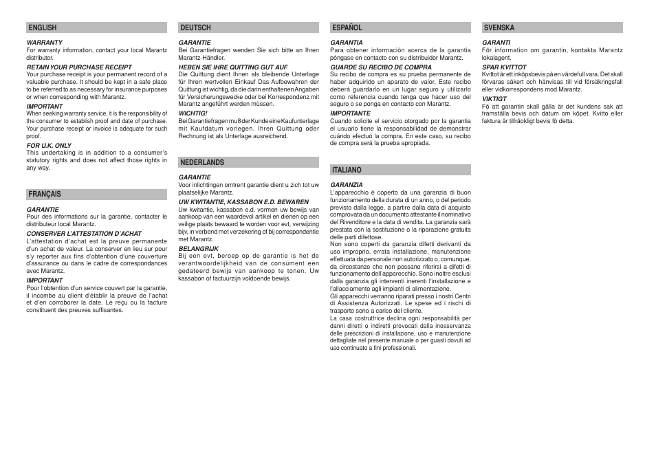 Marantz SA7003 User Manual | Page 2 / 34