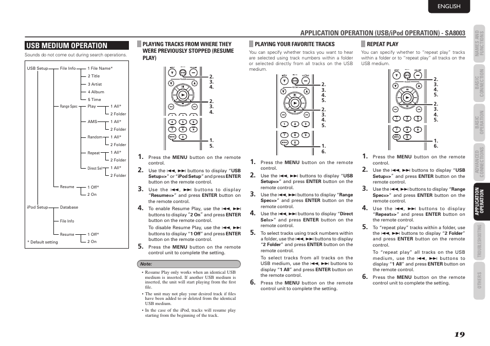 Usb medium operation | Marantz SA7003 User Manual | Page 23 / 34