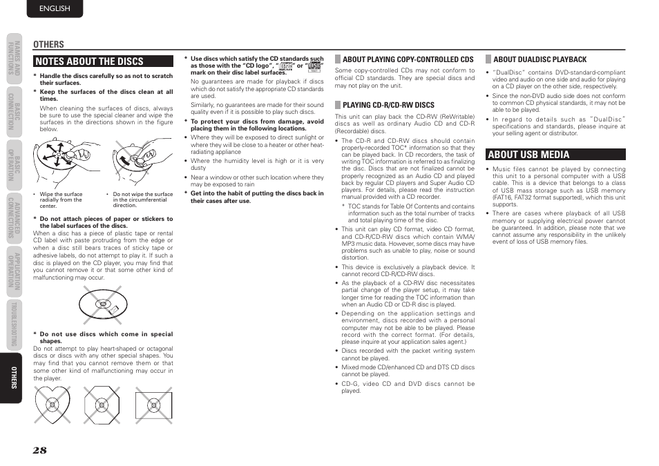 About usb media, Others | Marantz SA7003 User Manual | Page 32 / 34