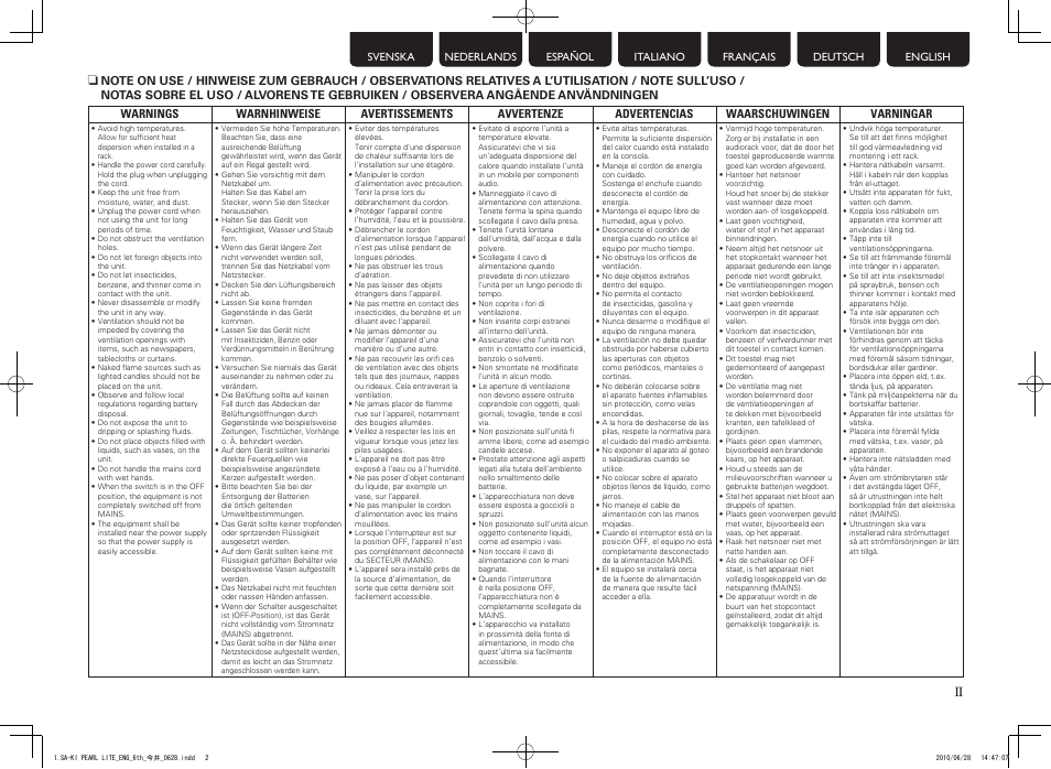 Ii n | Marantz SA-KI Pearl Lite User Manual | Page 3 / 36