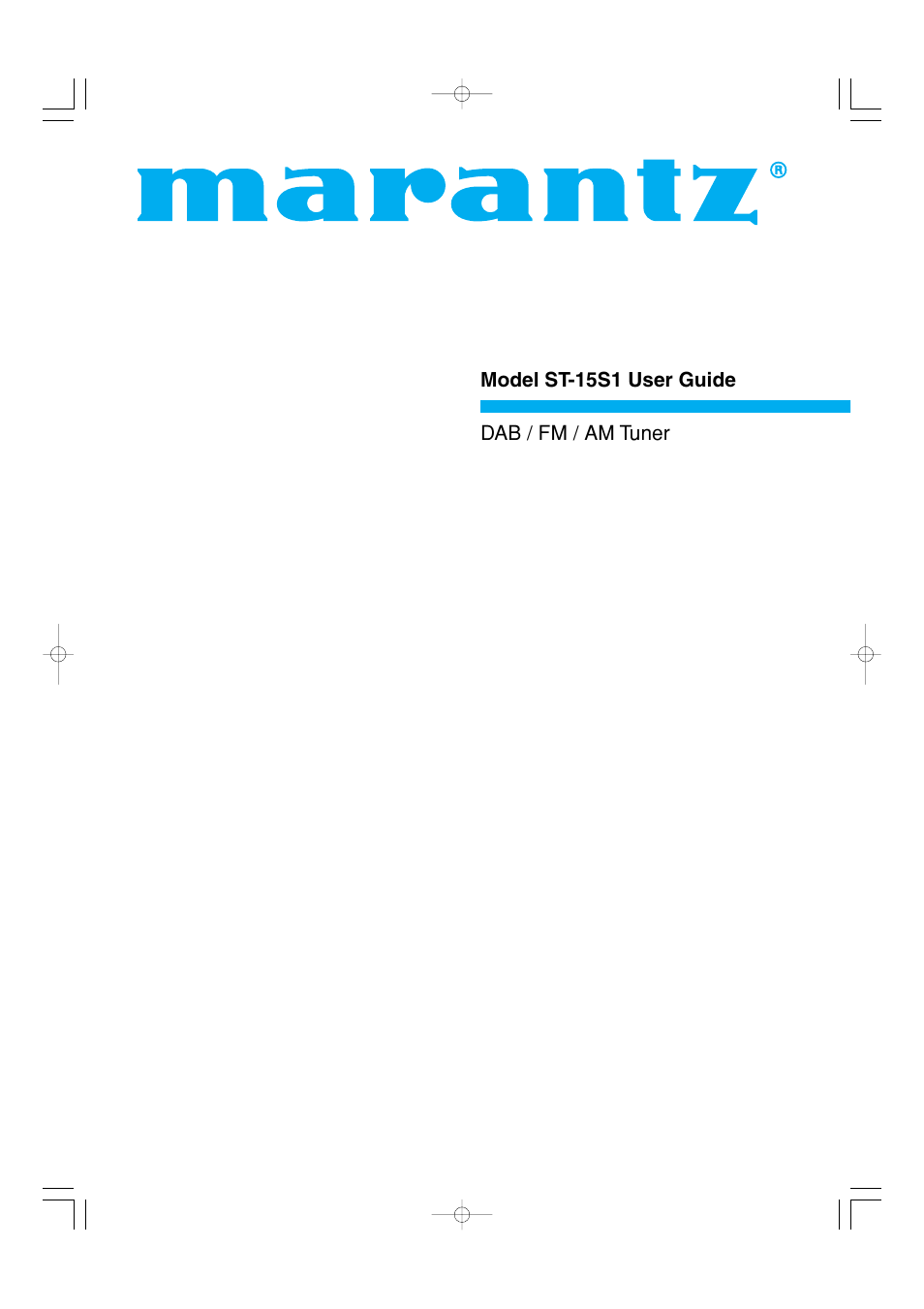 Marantz ST-15S1 User Manual | 26 pages