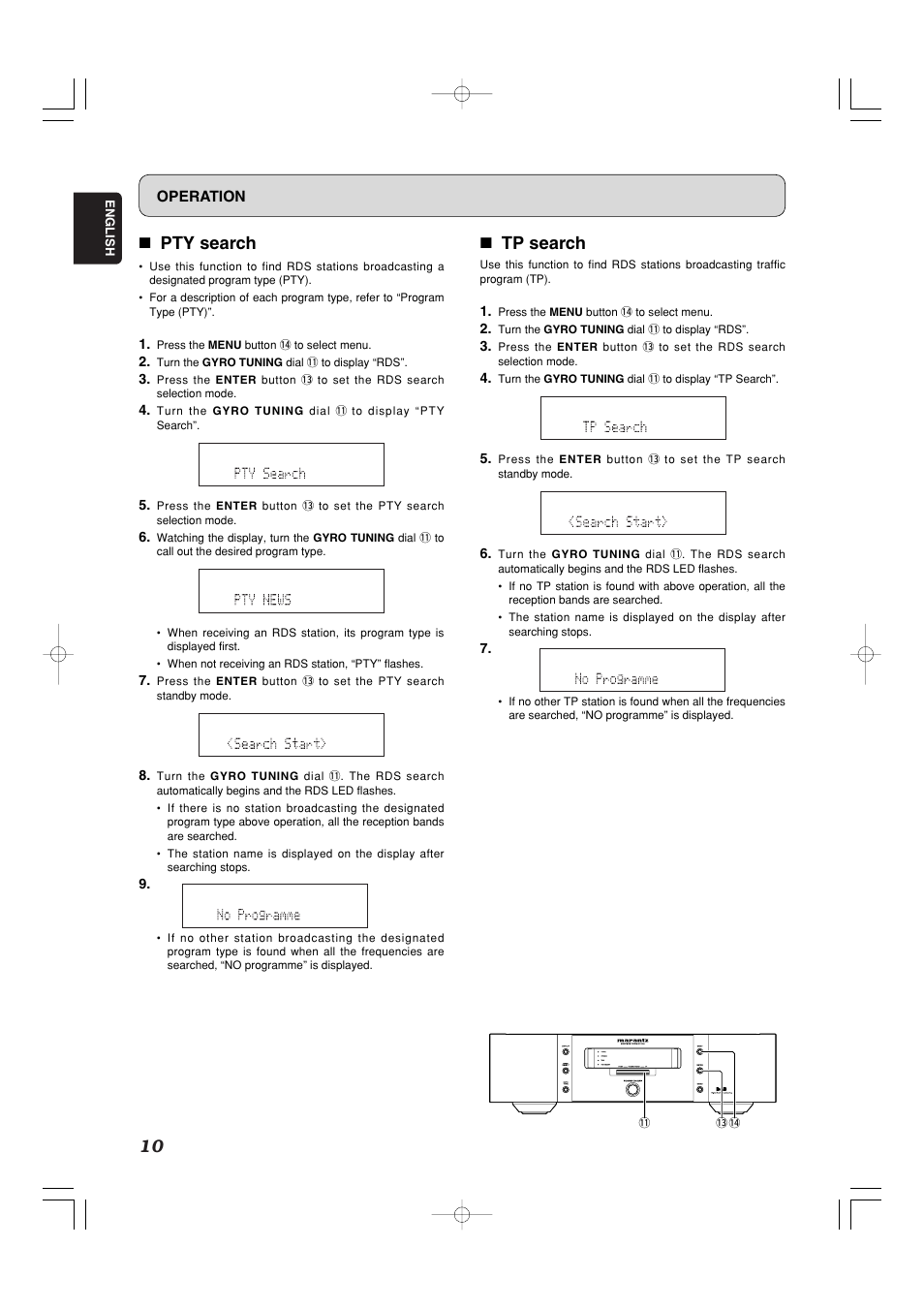 7 tp search, 7 pty search | Marantz ST-15S1 User Manual | Page 13 / 26