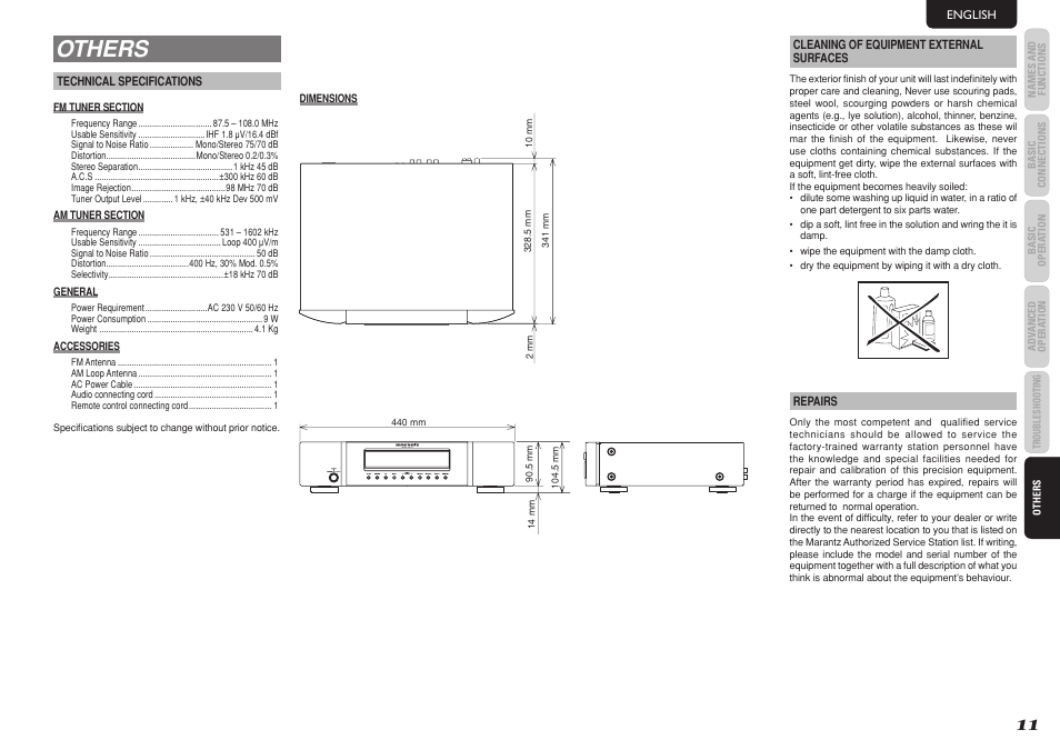 Others, Tuner st6003 | Marantz ST6003 User Manual | Page 16 / 17