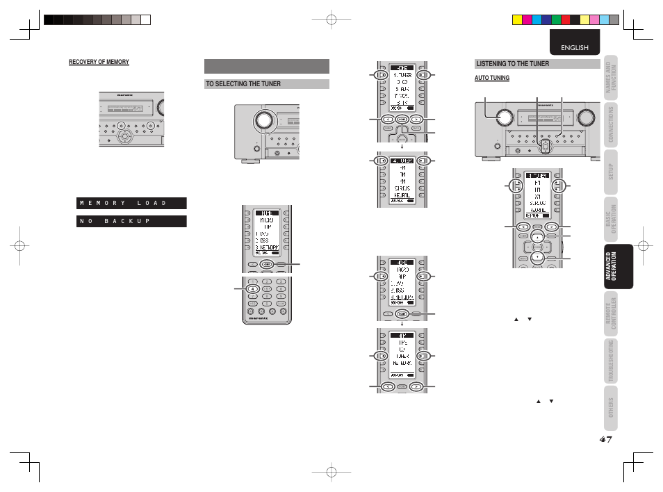 Tuner operation | Marantz AV8003 User Manual | Page 51 / 92