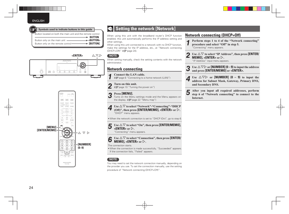 Setting the network [network | Marantz NA7004 User Manual | Page 30 / 46