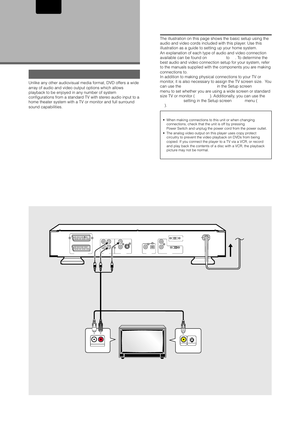 Making connections, Connecting your dvd player, Connection guide | English | Marantz DV-17 User Manual | Page 10 / 52