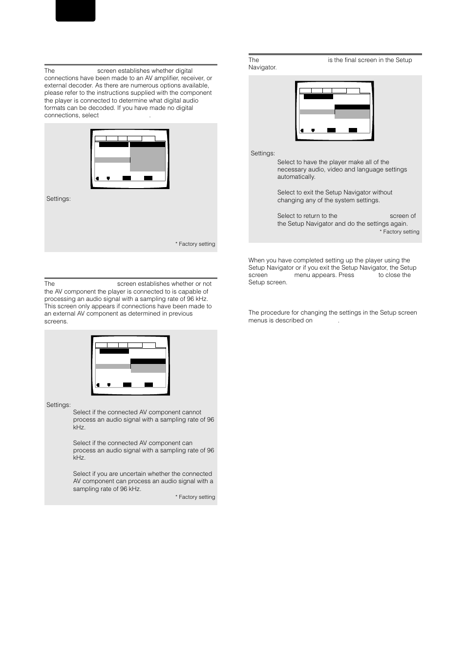 Confirming the settings, Setting compatibility with 96 khz output, English | Marantz DV-17 User Manual | Page 16 / 52