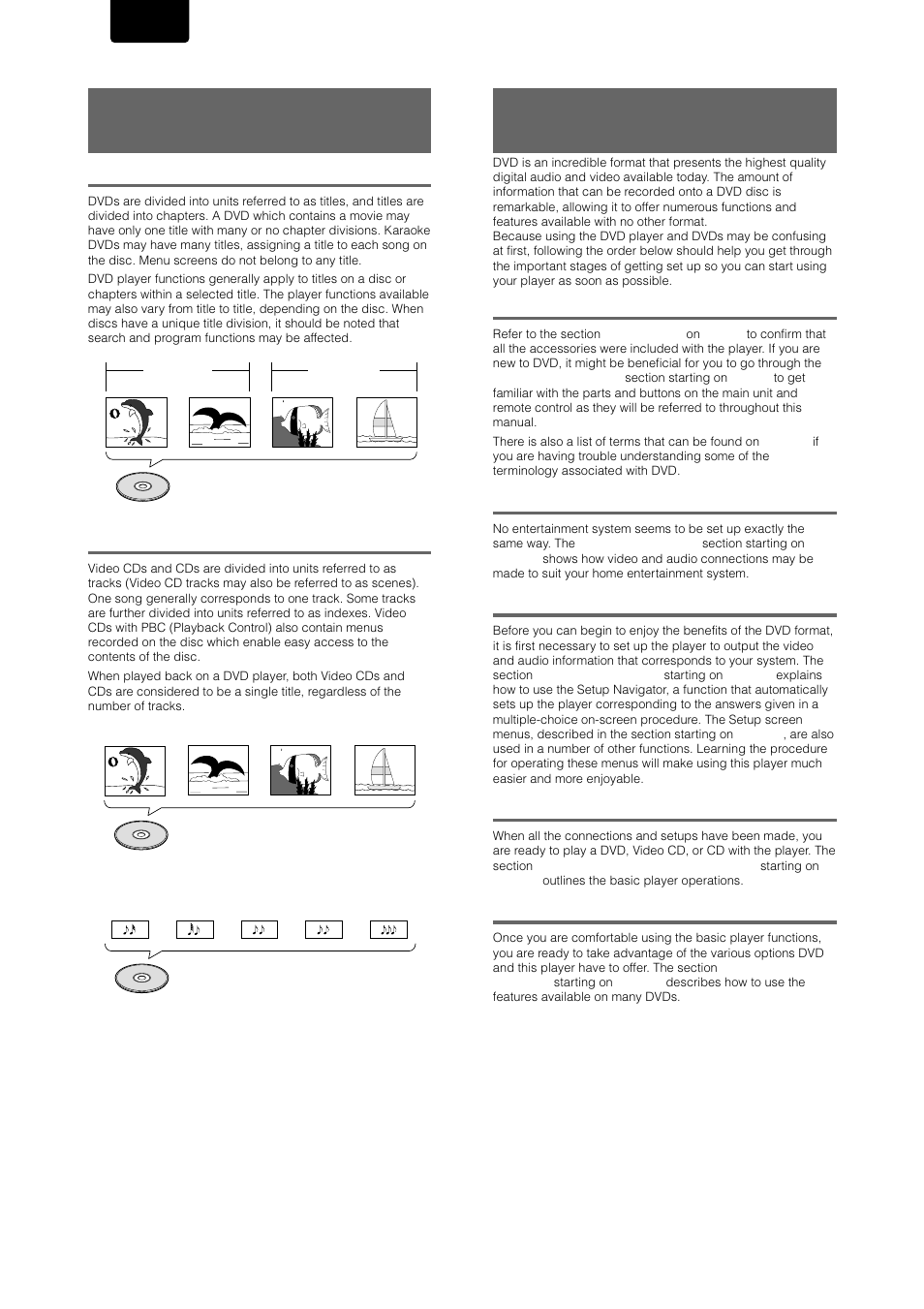 How to proceed in this manual, Differences in disc composition, Get familiar with the player | Make the necessary connections, Set up the necessary player menus, Play a disc, Enjoy the many features available, Video cd/cd | Marantz DV-17 User Manual | Page 4 / 52