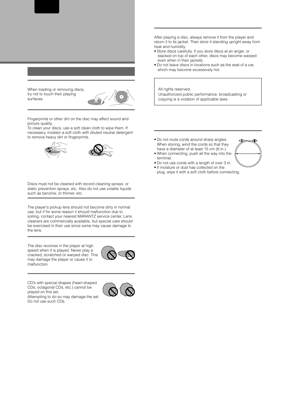 Additional information, Disc care | Marantz DV-17 User Manual | Page 46 / 52